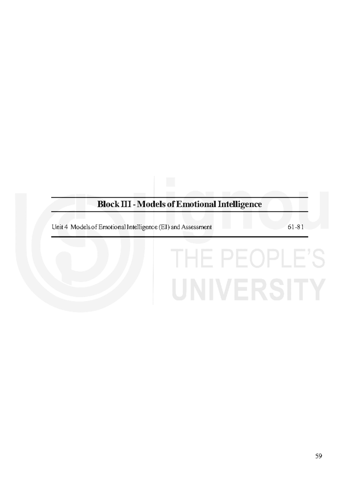 Block3 models of EI Block III Models of Emotional Intelligence