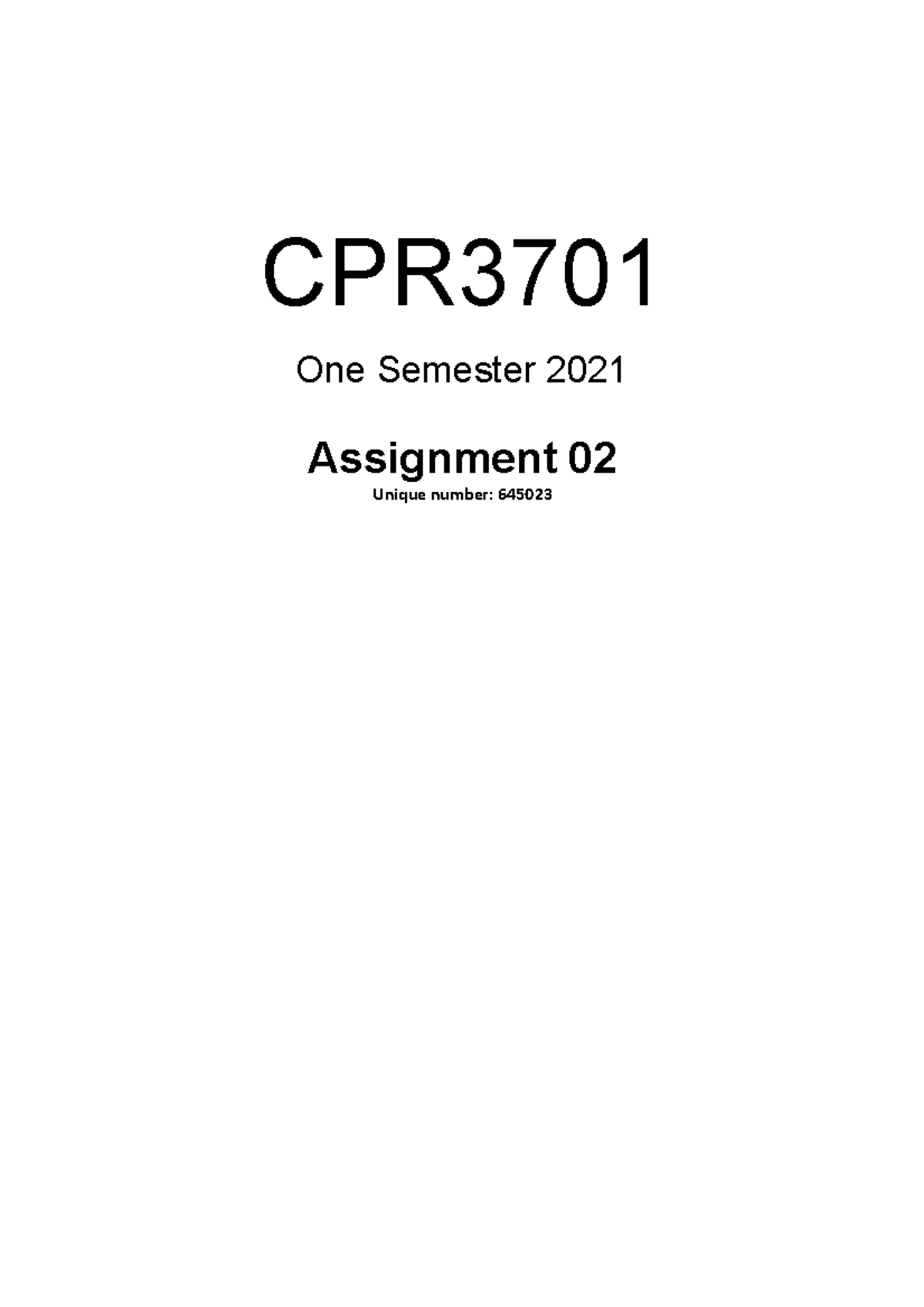 Criminal Procedure Cpr3701 Assignment 2 2021 Cpr One Semester Assignment Unique Number Criminal Procedure Cpr3701 Assignment 2 2021 Cpr One Semester Assignment Unique Number