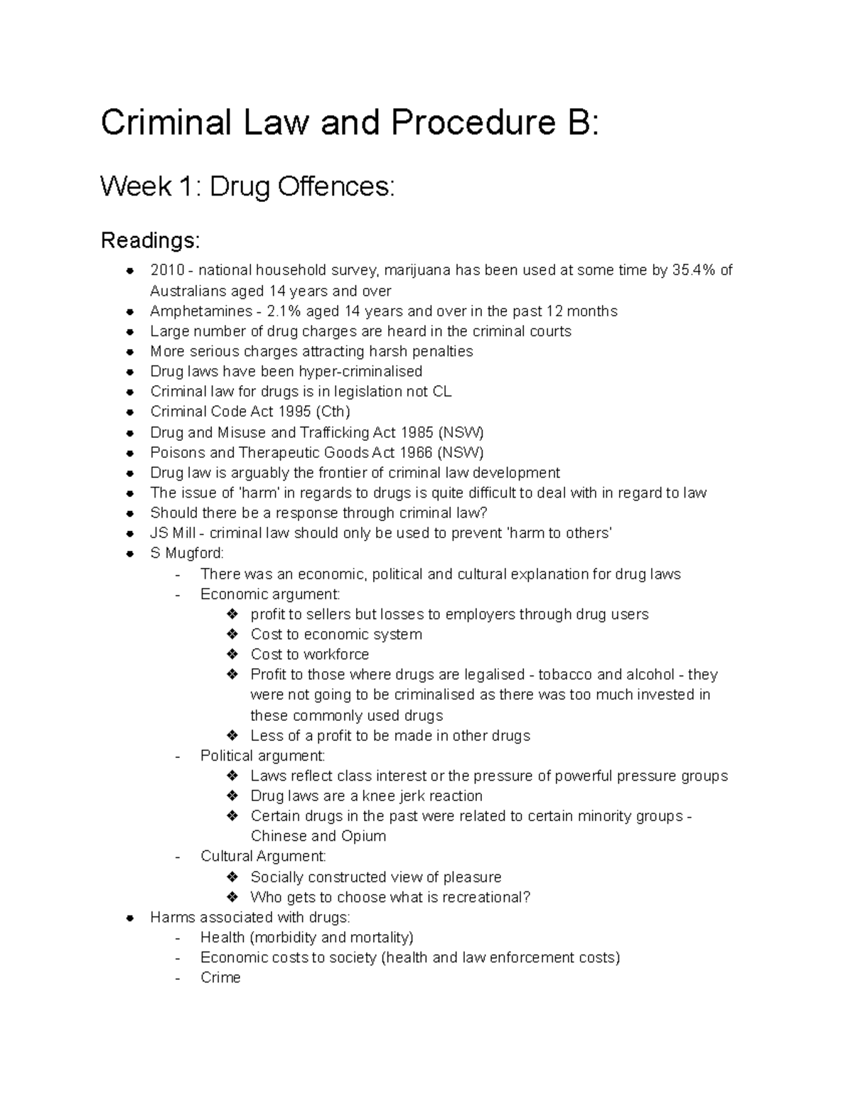 Criminal Law And Procedure B - .. A Drug - Incredibly Broad Self ...