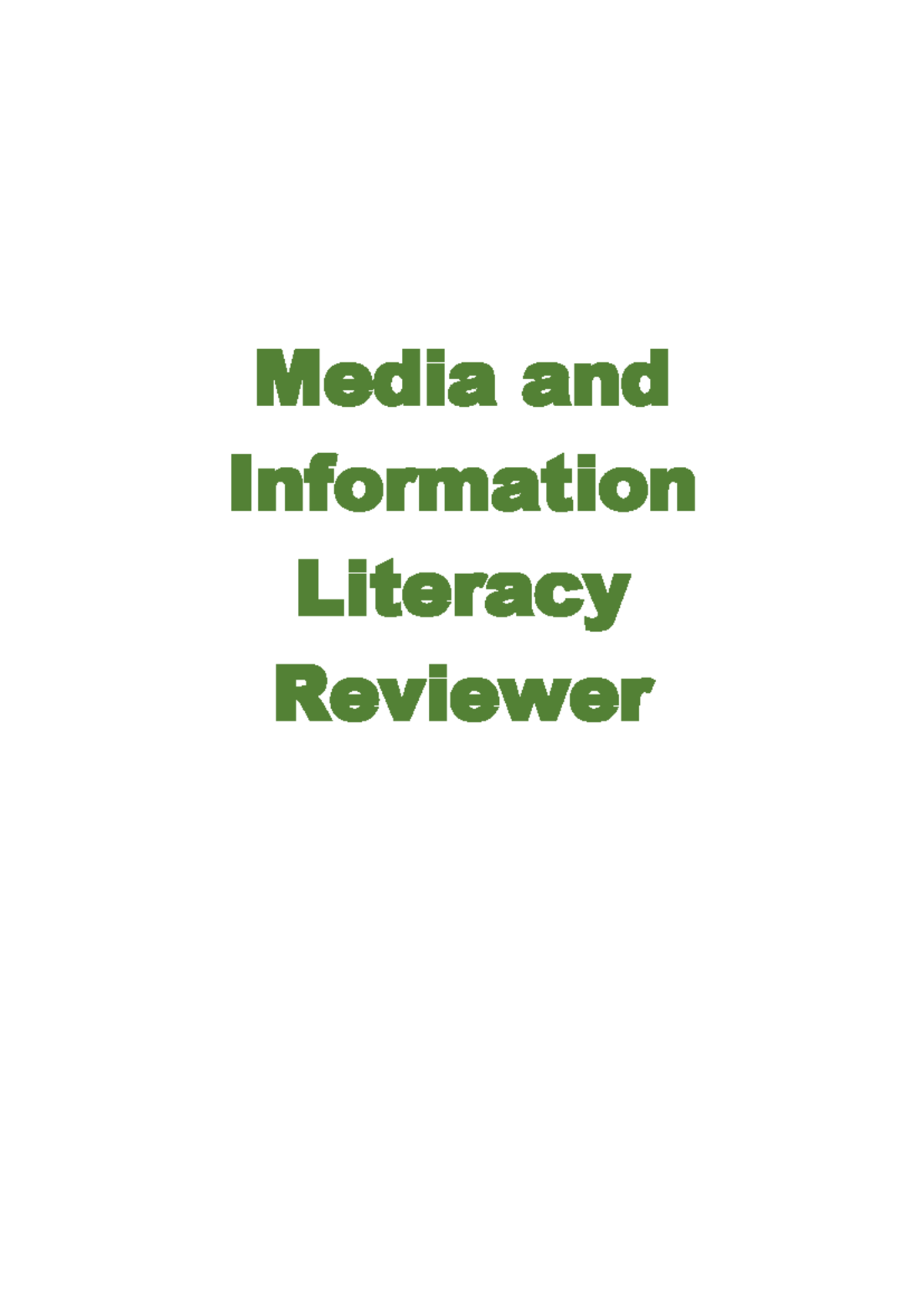 MIL Reviewer - Media and Information Literacy Reviewer MODULE 18 ...