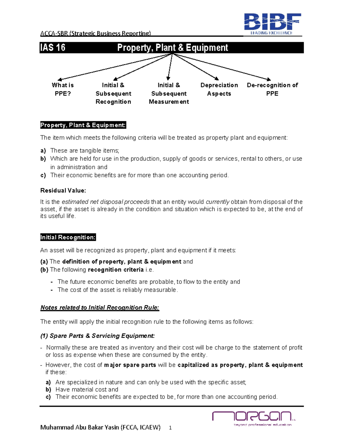 Lesson 2- IAS 16 - Notes - IAS 16 Property, Plant & Equipment What Is ...