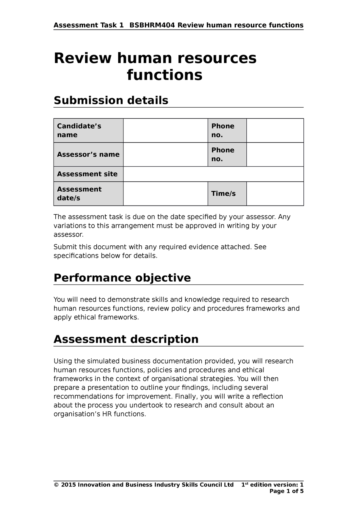 human resources managment Assessment Part one tafe nsw fgbbbbbbbbbbbbb ...