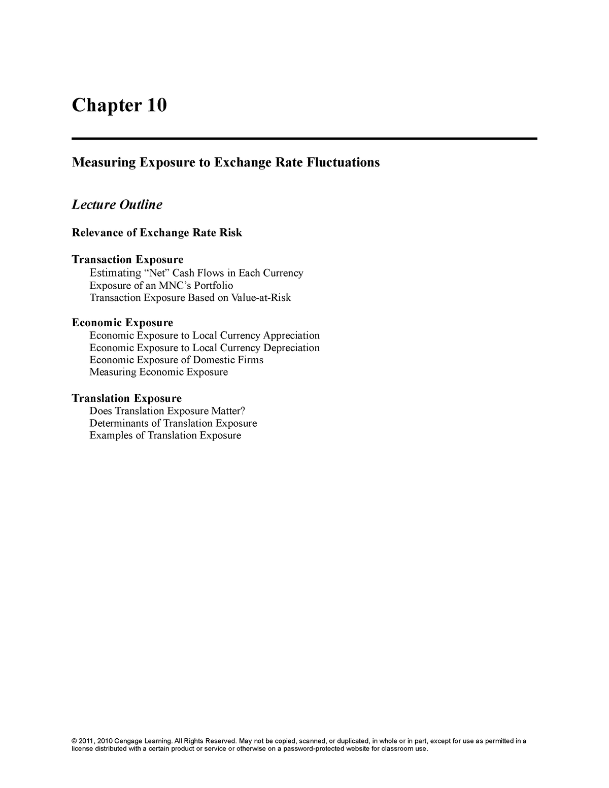 0538482214 IFM10e IM Ch10 - Chapter 10 Measuring Exposure To Exchange ...