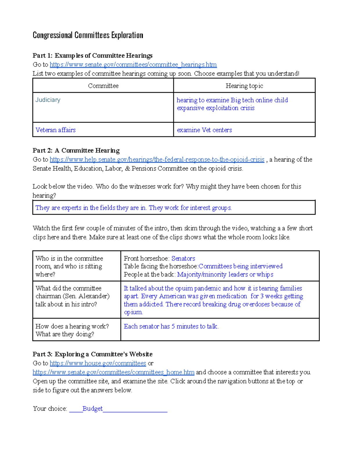 Copy of Copy of congressional committees web exploration EK CON-3 ...