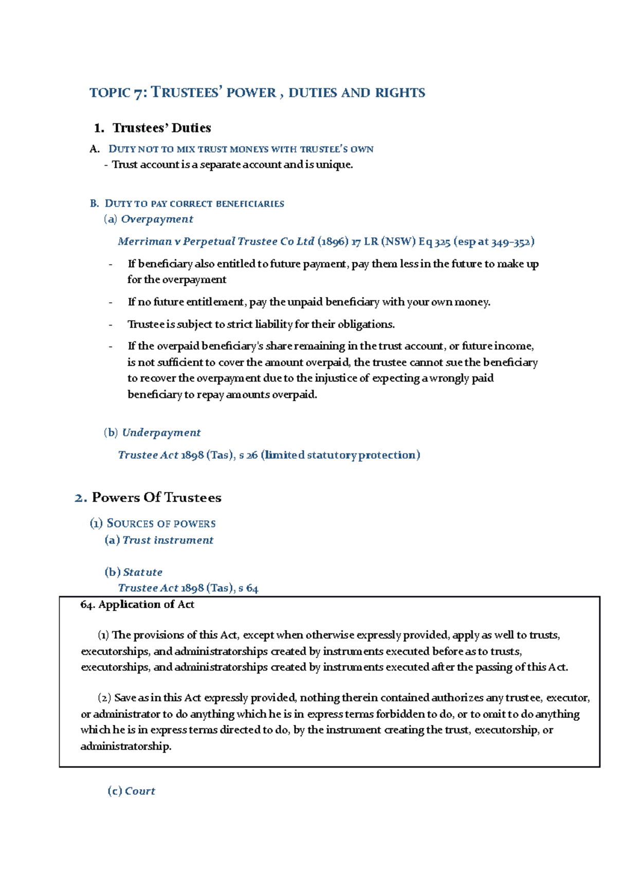 Trustees' Power, Duties And Rights - TOPIC 7: TRUSTEES’ POWER , DUTIES ...