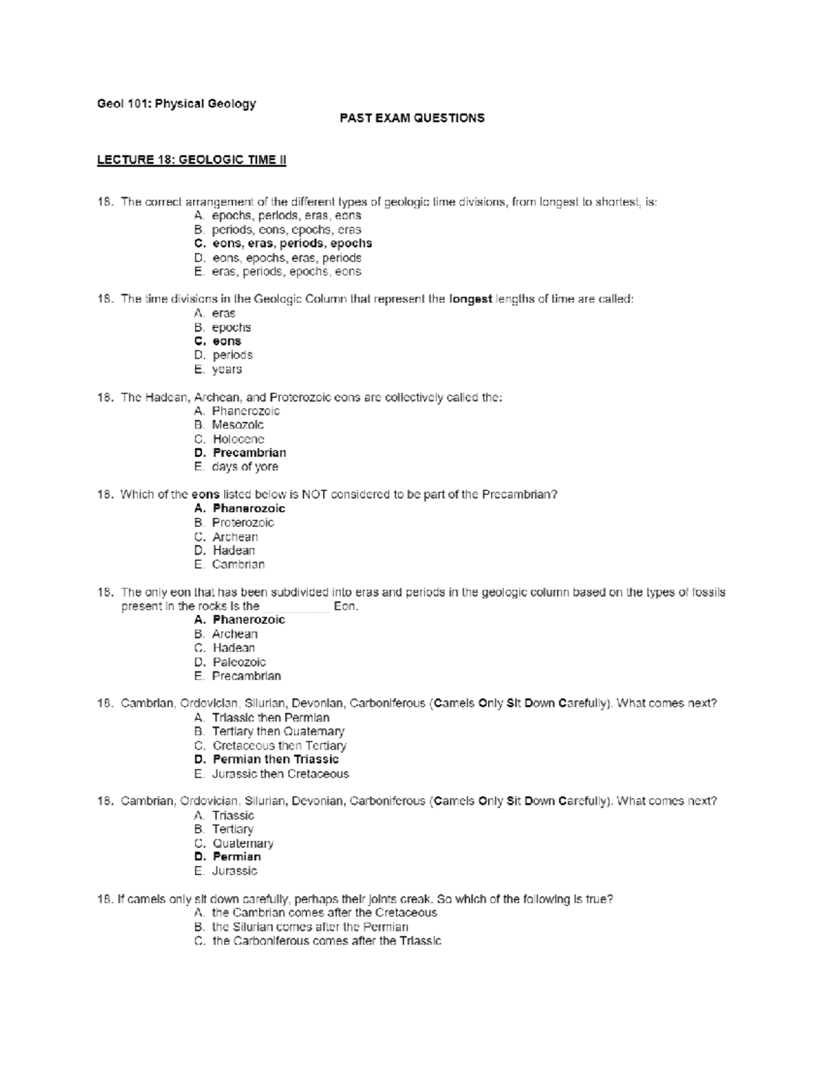 Geol 101 Physical Geology - GLY 101 - Studocu