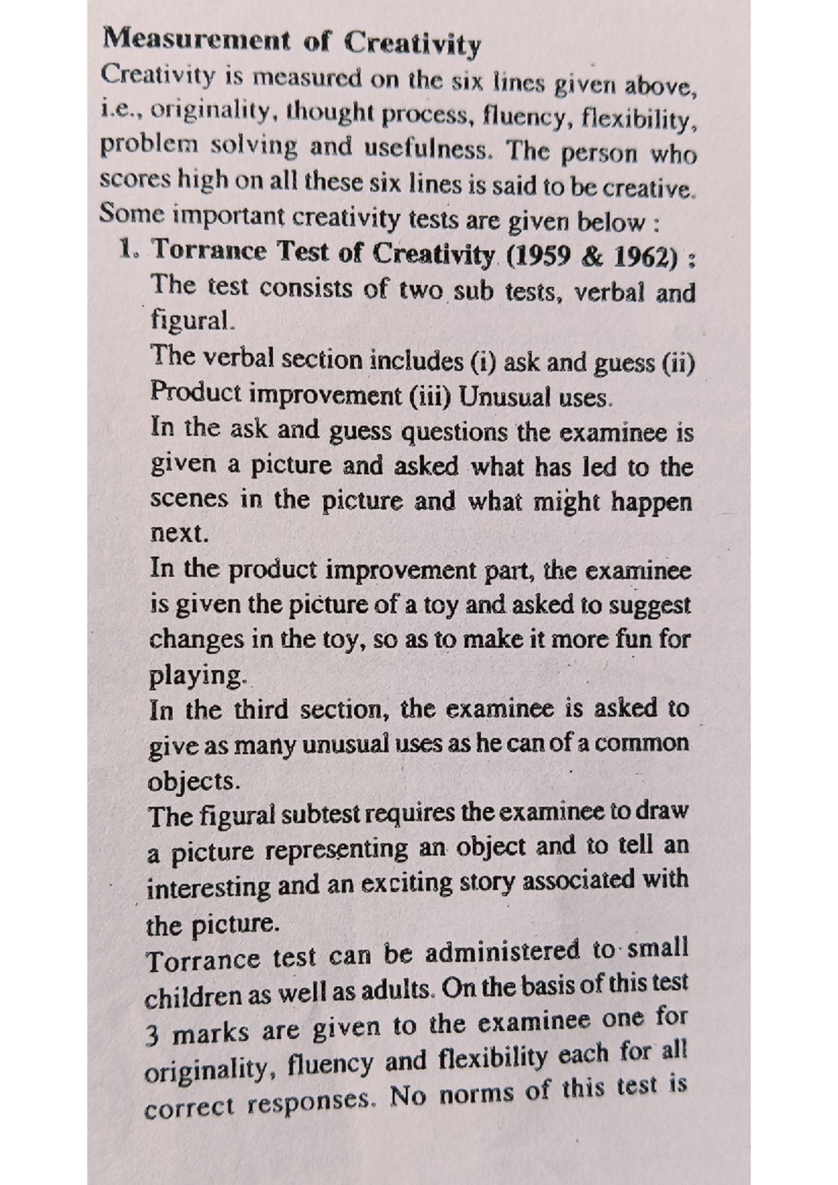 Measurement of creativity - , originality, thought process, fluency ...