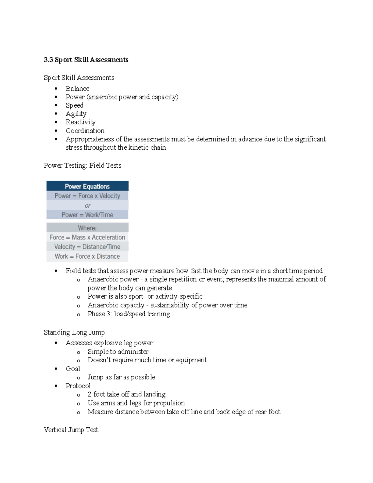 KNES214 Sport Skill Assessments - 3 Sport Skill Assessments Sport Skill ...