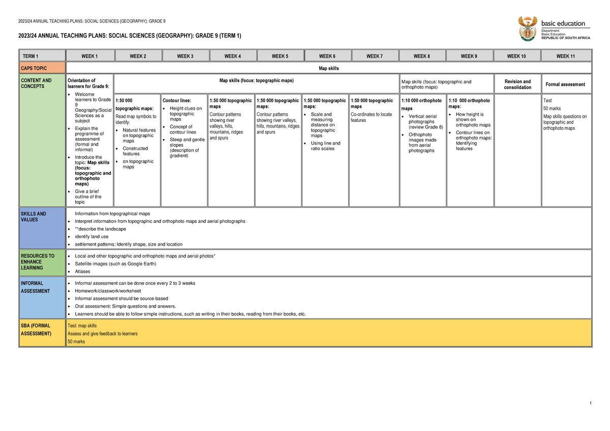 ATP 2023-24 Gr 9 Soc Science - 2023/24 ANNUAL TEACHING PLANS: SOCIAL ...