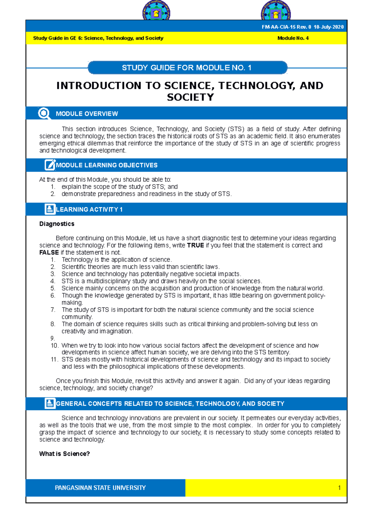 Stssss - Lecture Notes Lesson 1-8 - Science, Technology, And Society ...