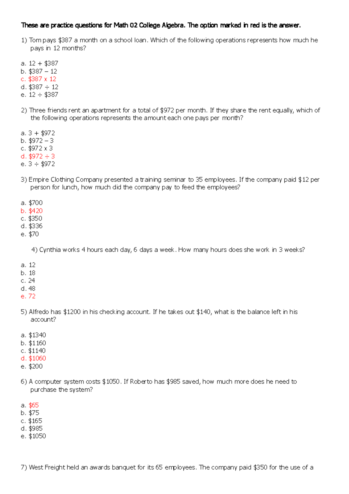 Practice Questions For Math 02 College Algebra These Are Practice practice-questions-for-math-02-college-algebra-these-are-practice