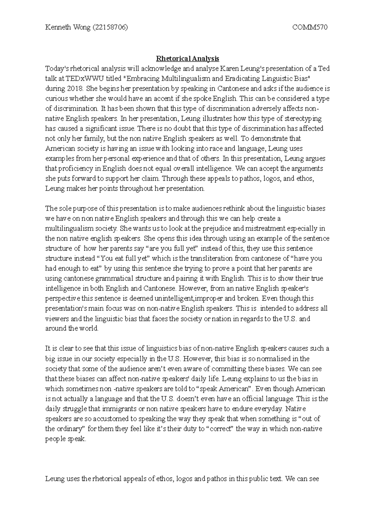 Rhetorical Analysis - I got a B for this essay but it's a good base to ...