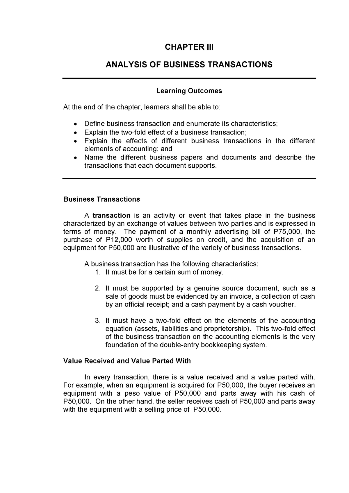 Analysis of Business Transactions_reading material and examples ...