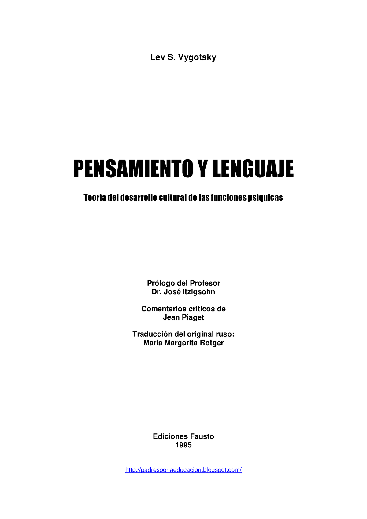 7. Pensamiento-y-Lenguaje-Vigotsky-Lev - Lev S. Vygotsky PENSAMIENTO Y ...