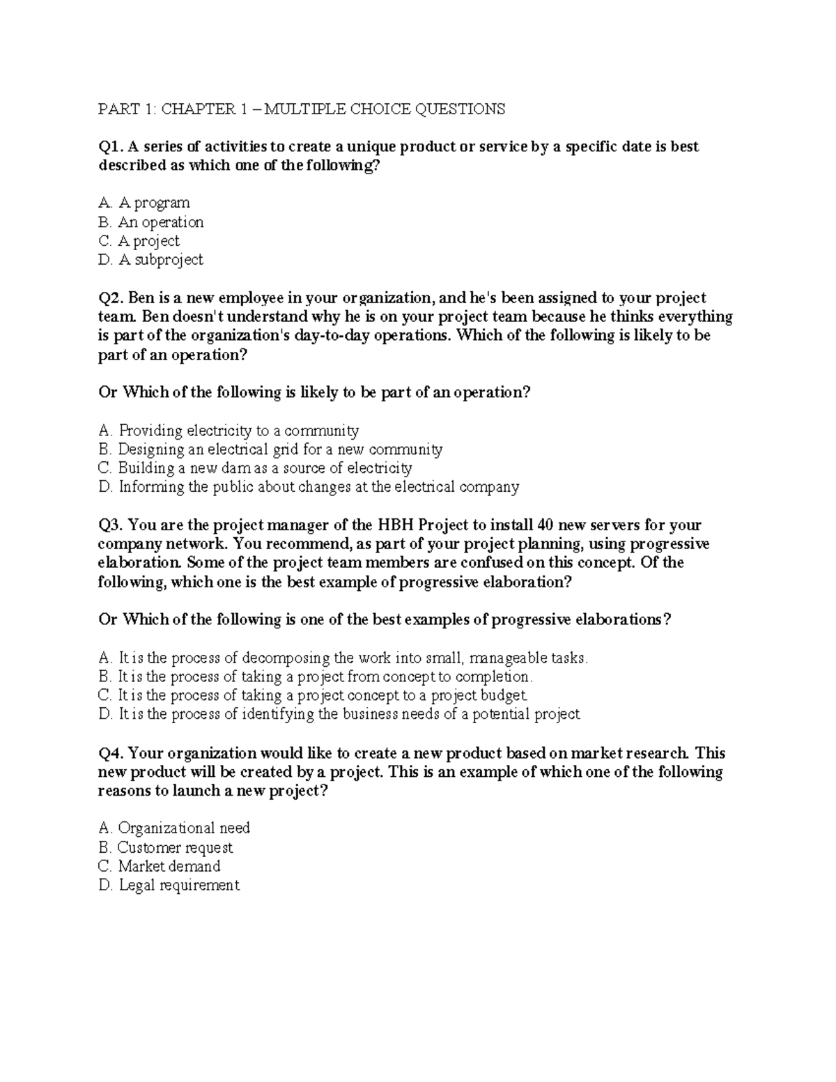 PART 1 - Chapter 1 - Introduction - MCQs - PART 1: CHAPTER 1 – MULTIPLE ...