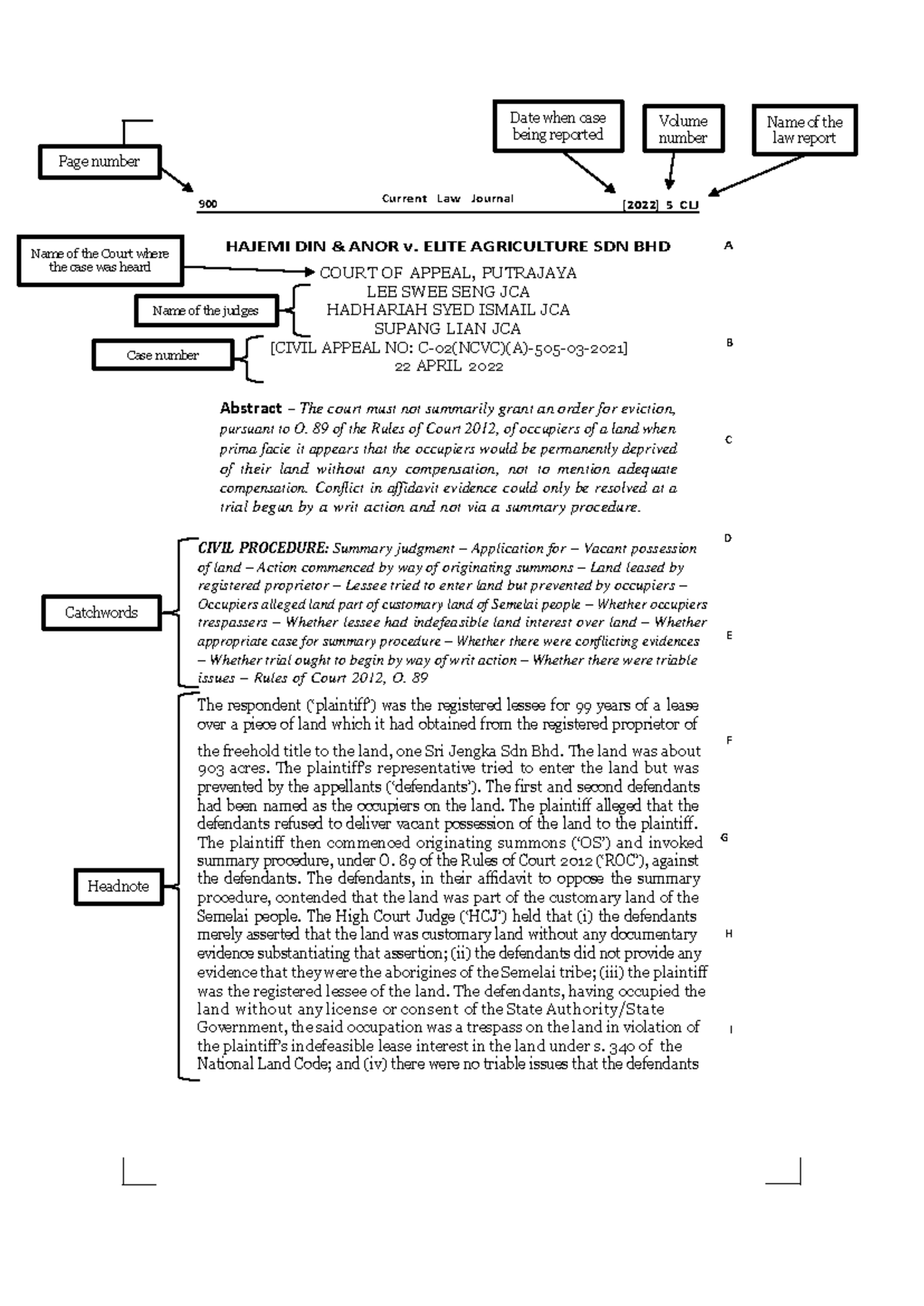 Labelled CASE LAW 1 U01 Hajemi DIN & ANOR v Elite Agriculture SDN - 900 ...