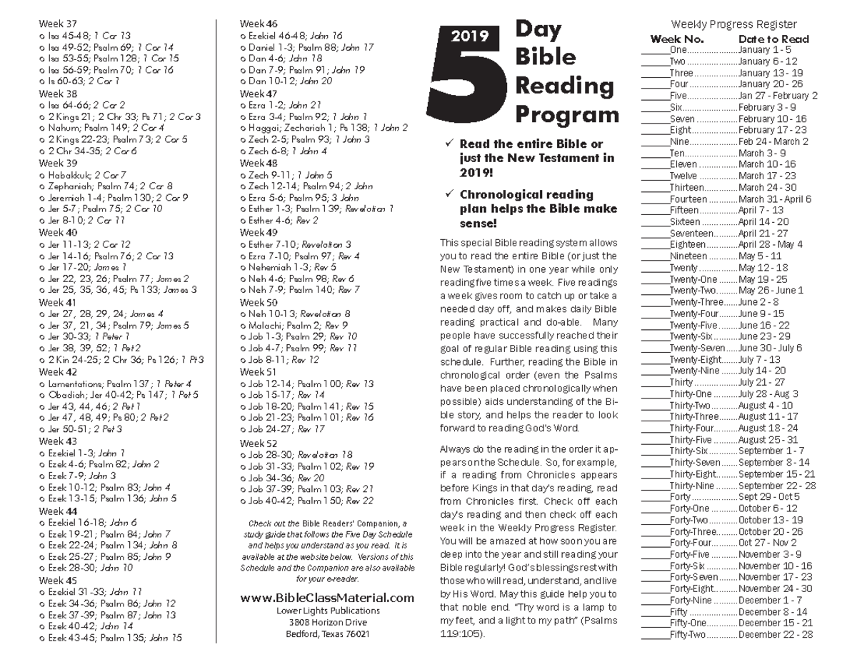 Five Bible Reading Schedule 2019 - Week 37 Isa 45-48; 1 Cor 13 Isa 49 ...