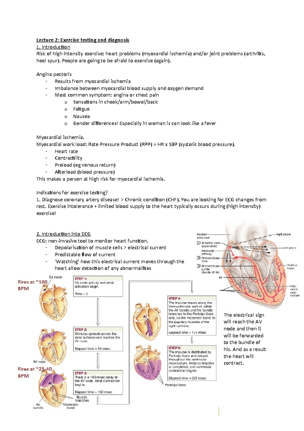 Lecture 2 Clinical Exercise Physiology - Lecture 2: Exercise tesing and ...