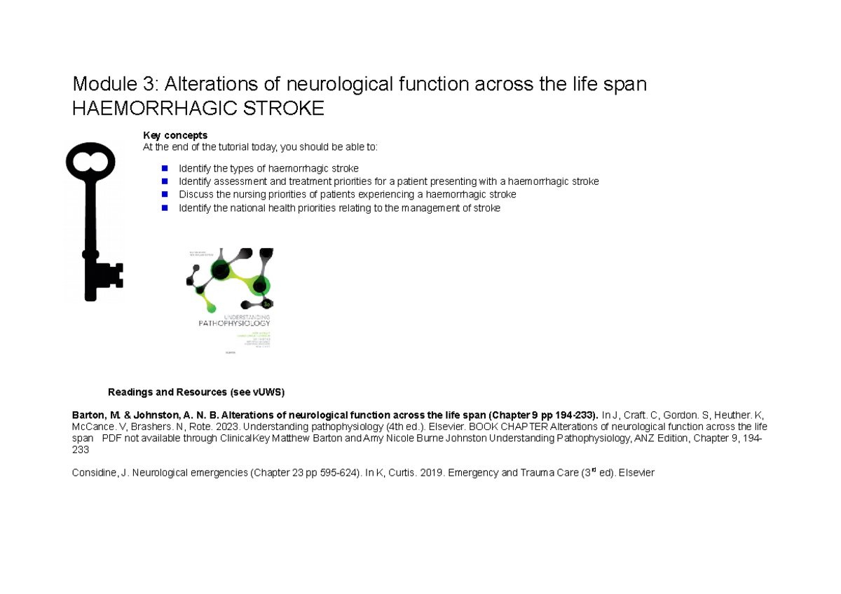 2023 Student Module 3 HV3 Module 3 Alterations of neurological