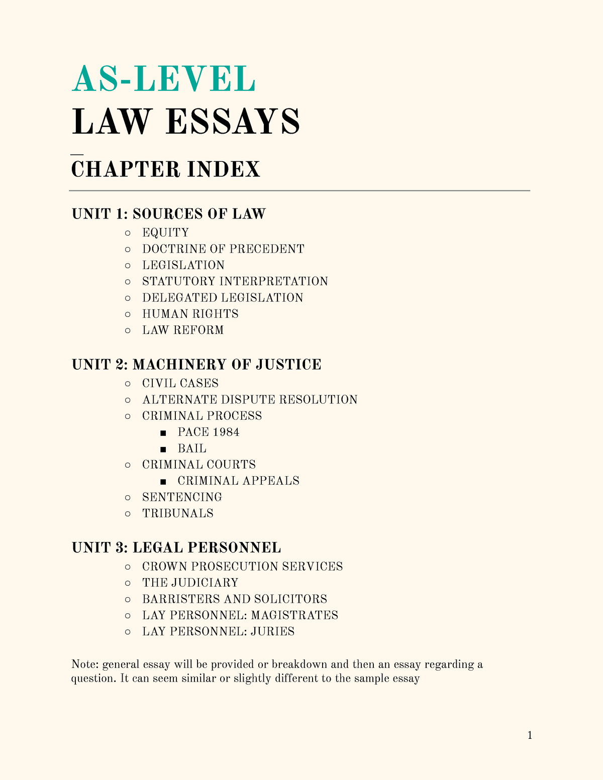 legal essays for law students