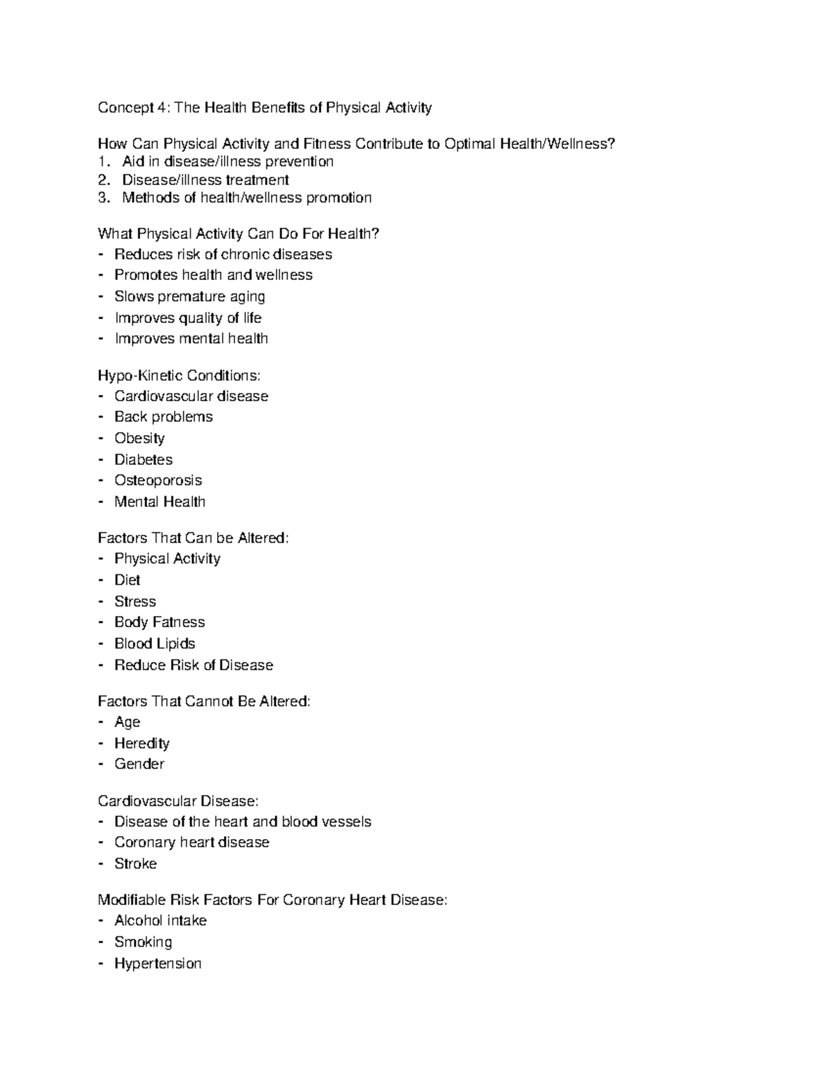 Review - The Health Benefits of Physical Activity - Concept 4: The ...