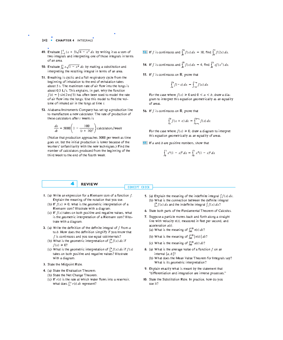 Math work ch - math work - If is continuous and , find. If is ...