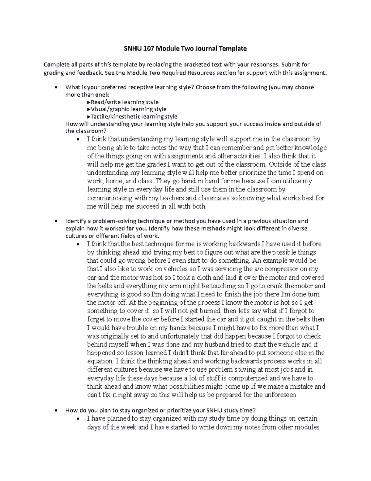 SNHU 107 Module Two Journal Assignment - SNHU 107 Module Two Journal ...