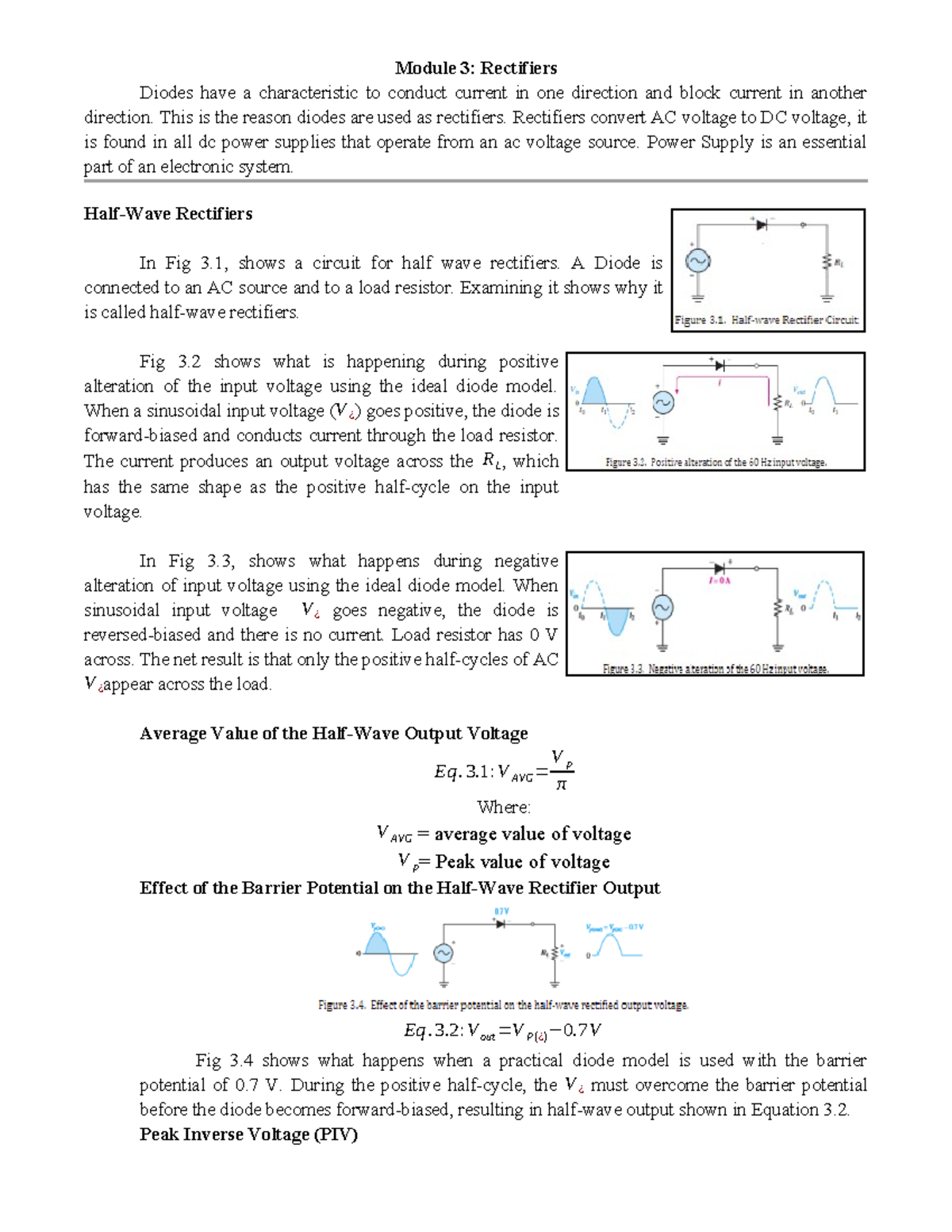 Fundamentals of EC Midterms Notes Module 3 Rectifiers Diodes have a