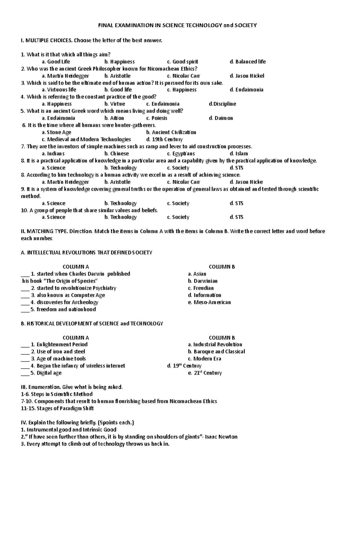 Final- Examination-IN- Science- Technology-and- Society - FINAL ...