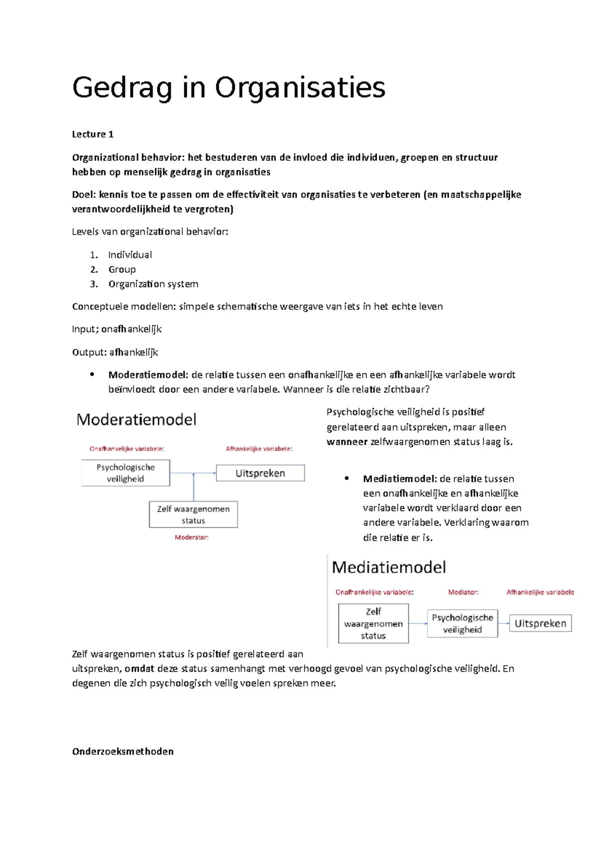 Notities Gedrag In Organisaties - Gedrag In Organisaties Lecture 1 ...