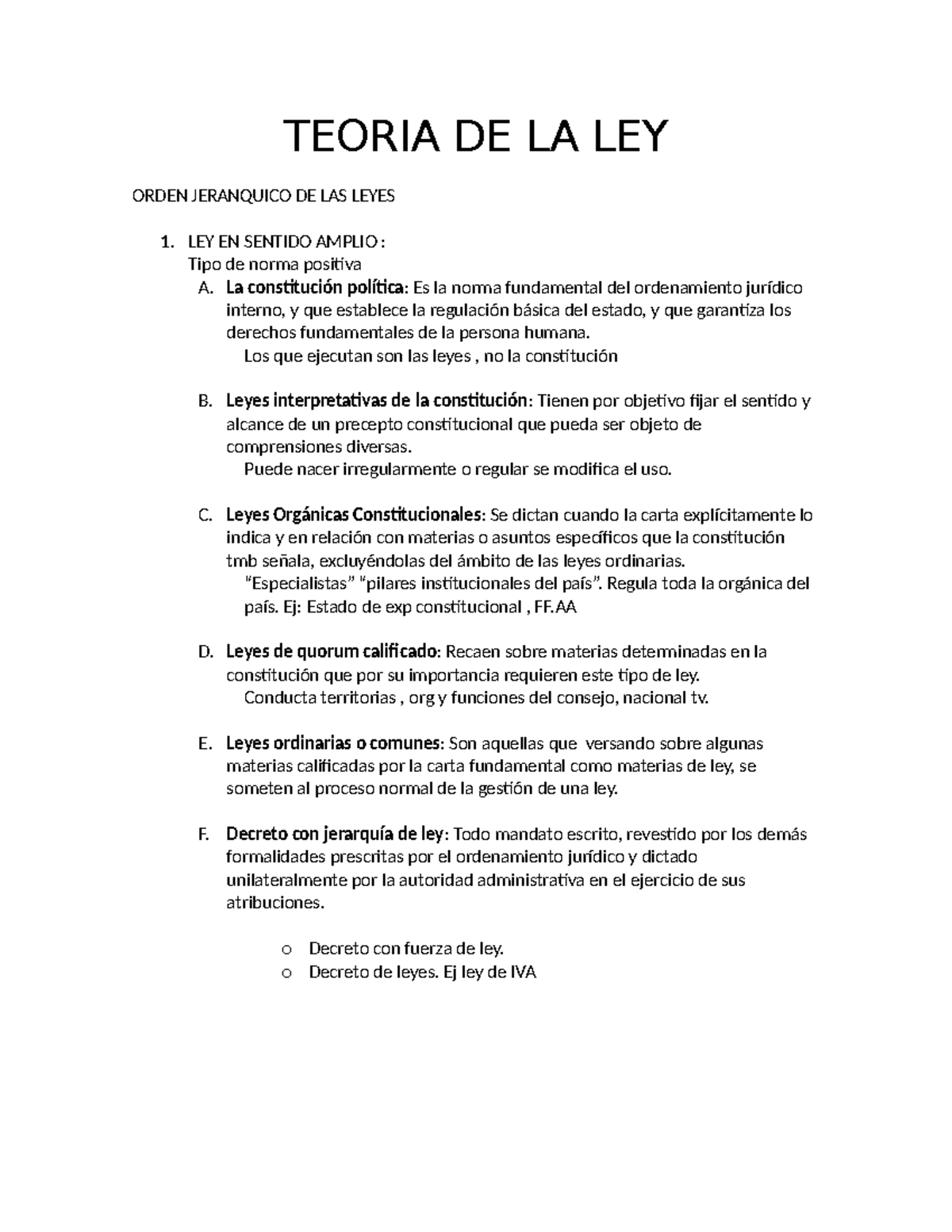 Apuntes control 2 de derecho empresa - TEORIA DE LA LEY ORDEN ...