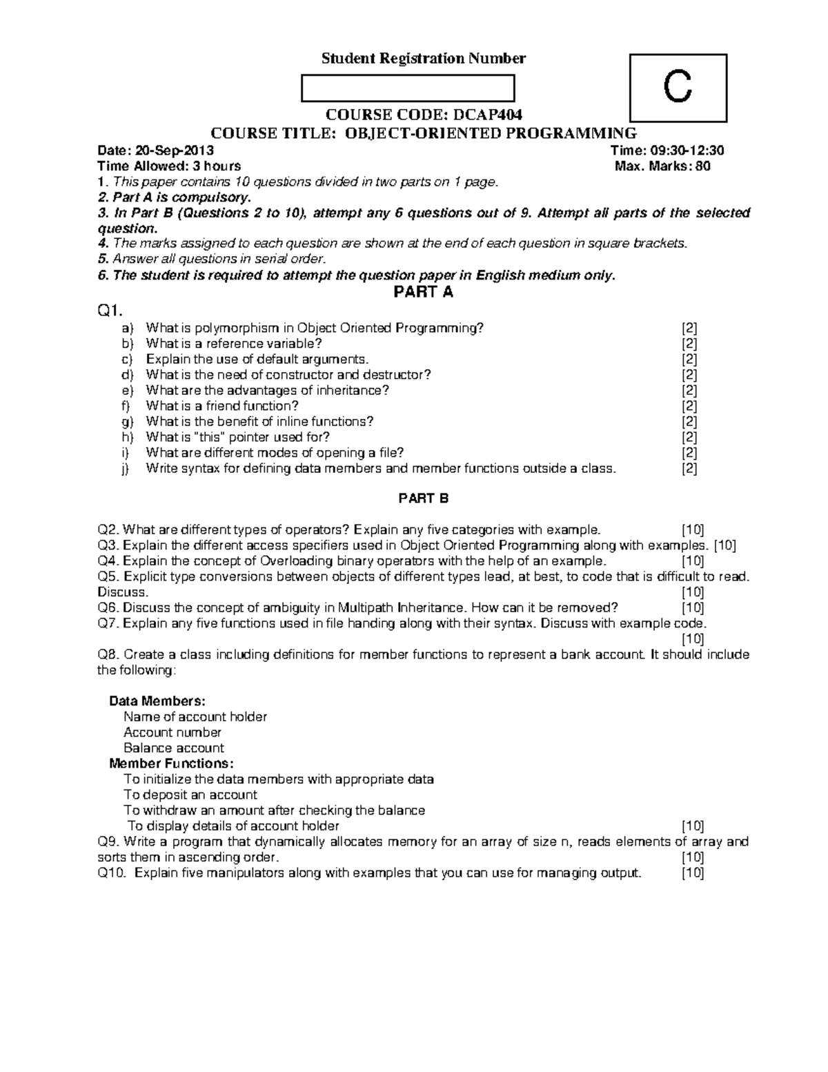 DCAP404 4 - Jhn - Student Registration Number COURSE CODE: DCAP COURSE 