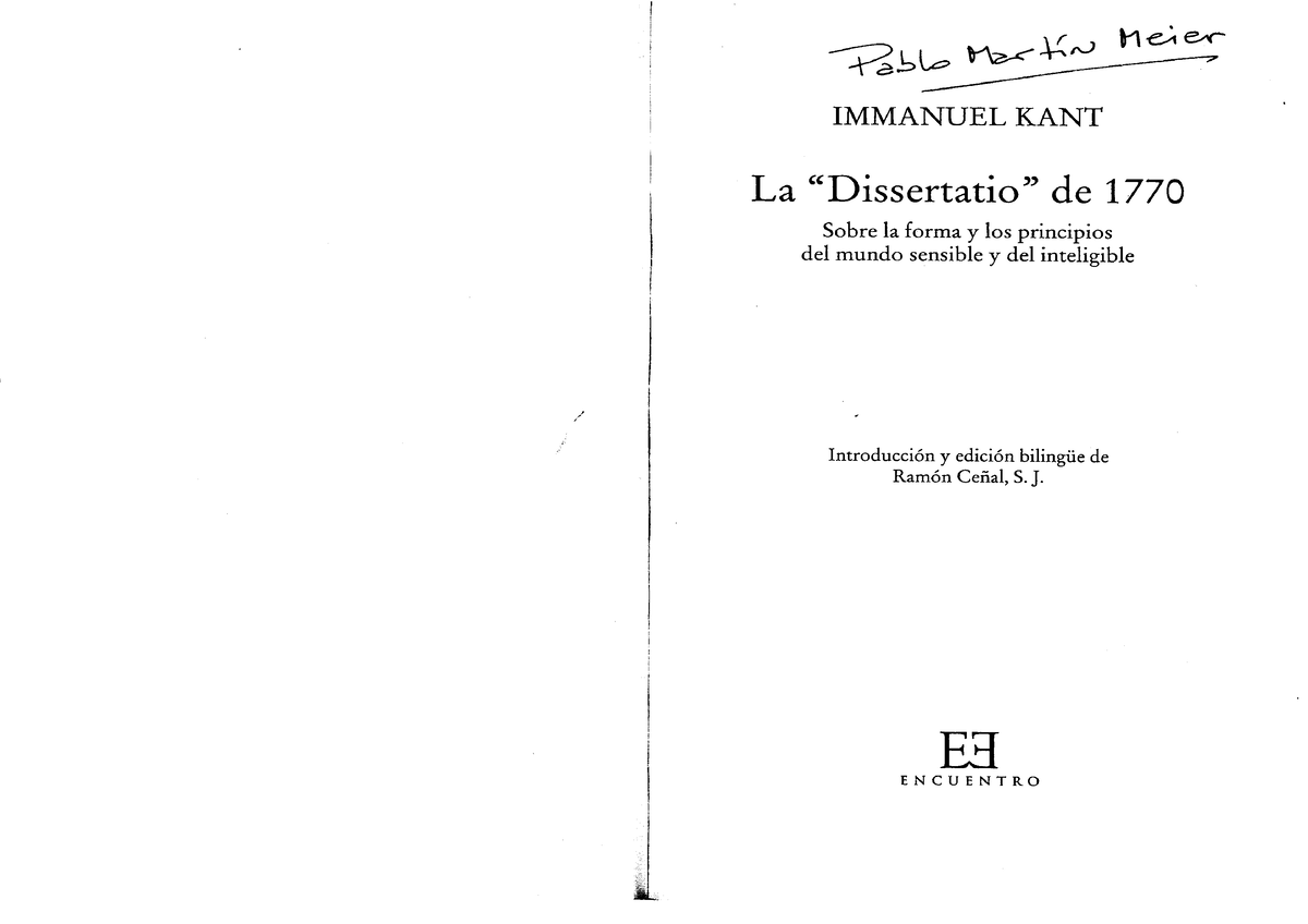 kant dissertation de 1770