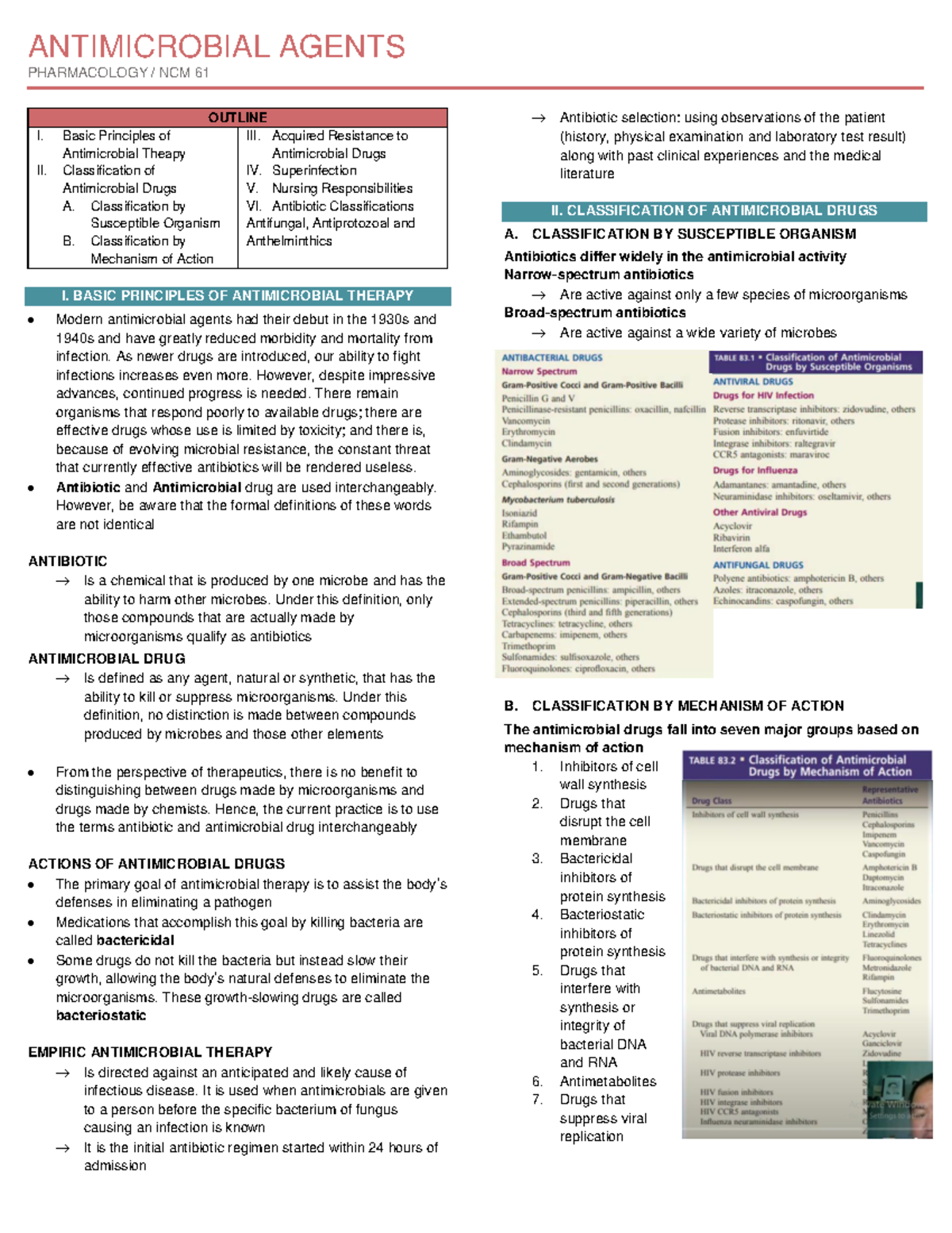 5-antimicrobial-agents - Antimicrobial Agents Pharmacology   Ncm 61 