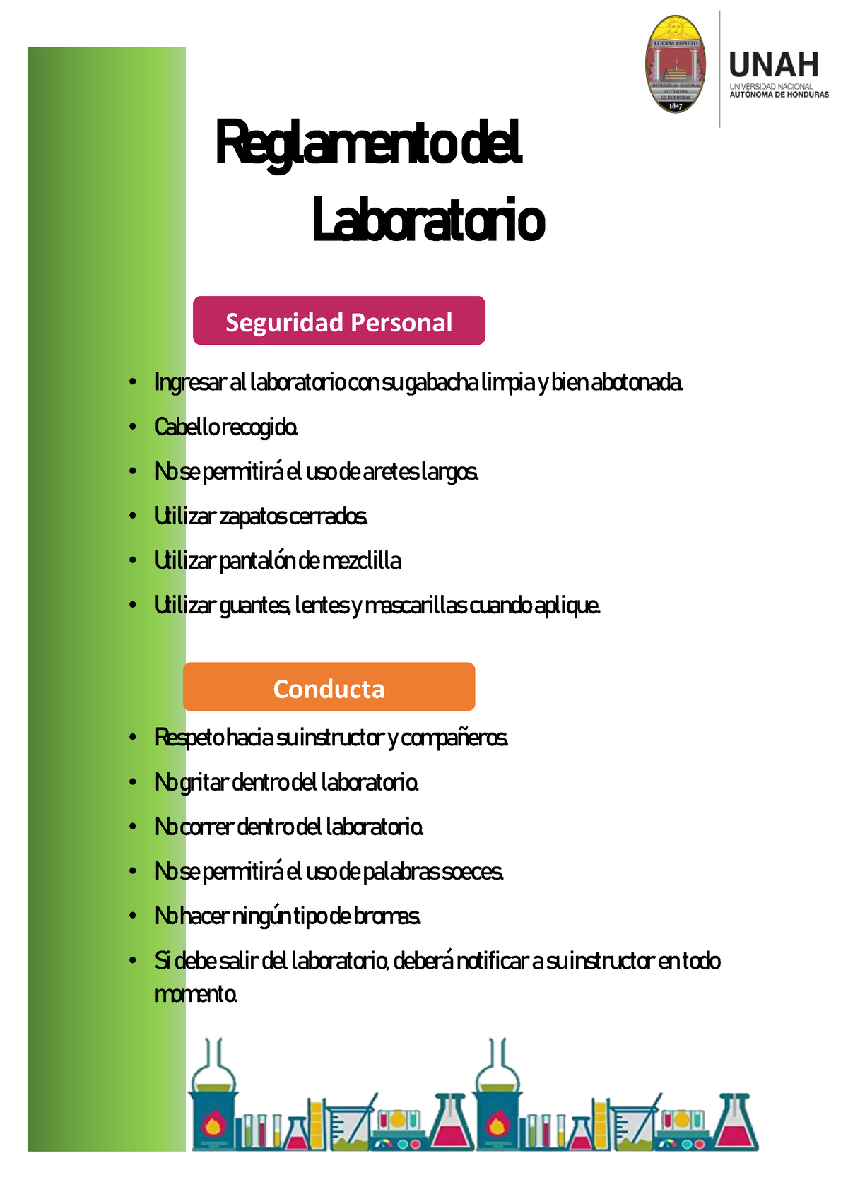 Manual De Laboratorio De Quimica General Reglamento Del Laboratorio Ingresar Al Laboratorio 5464