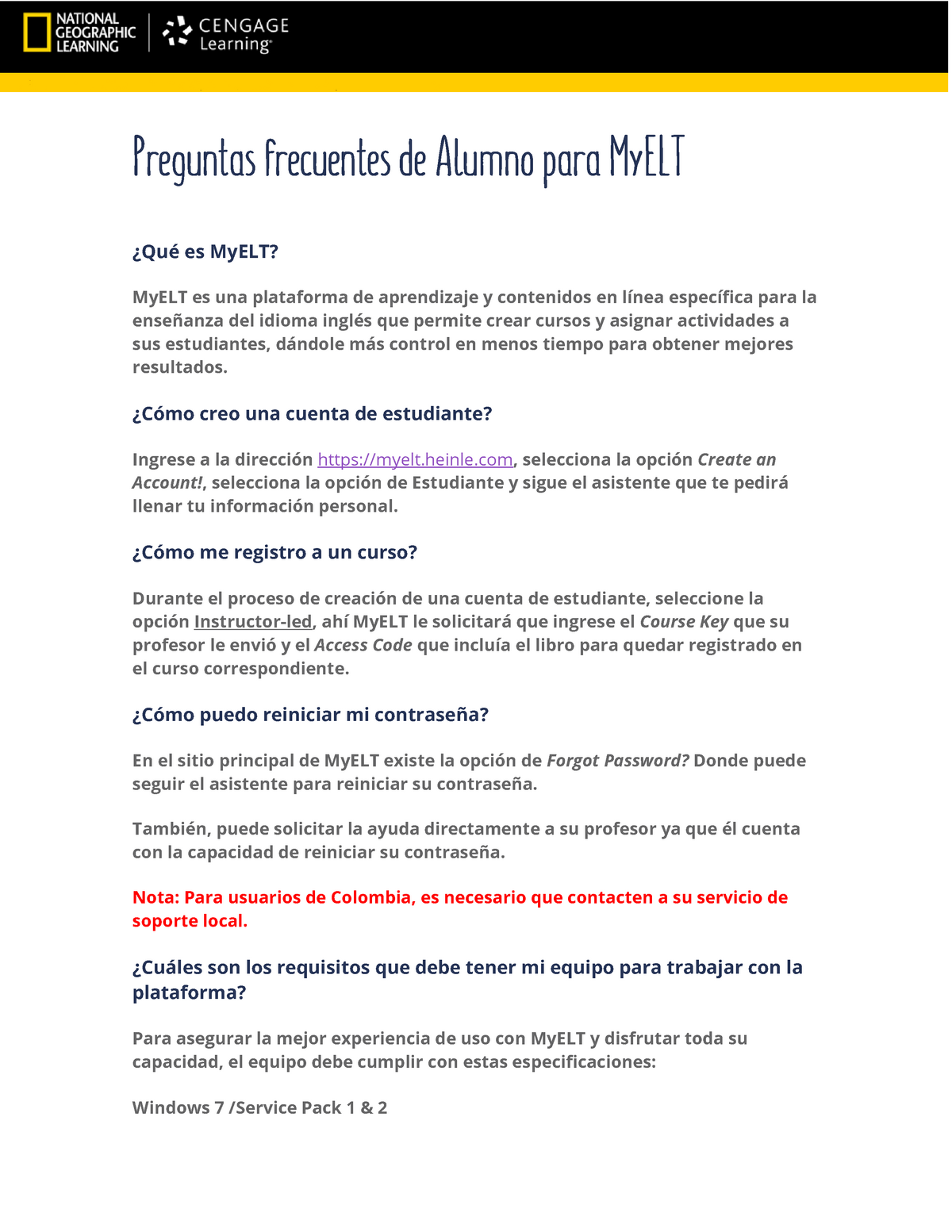 Alumno My ELT Crear Cuenta MyELT - Preguntas Frecuentes De Alumno Para ...