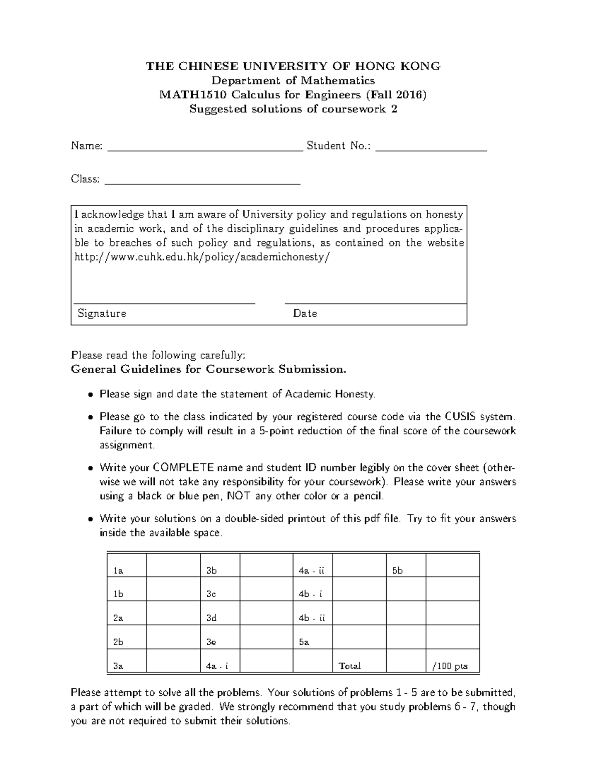 Coursework 02 - THE CHINESE UNIVERSITY OF HONG KONG Department of ...