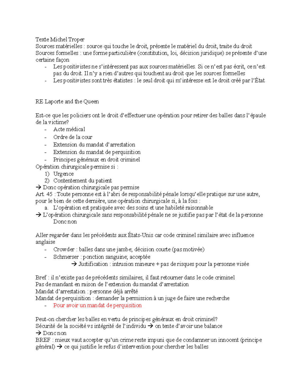 Notes des lectures - DRT-1001 - UdeM - Studocu