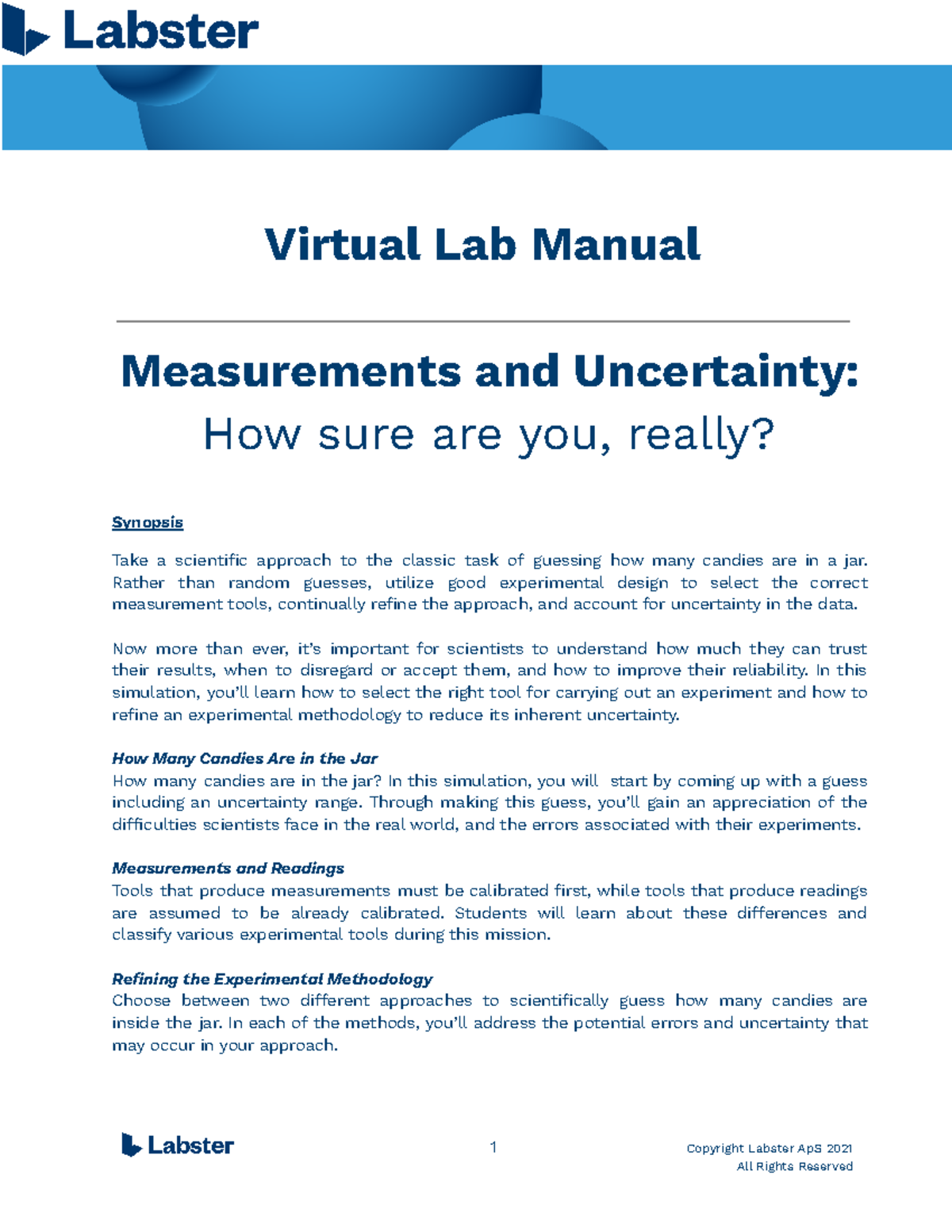 Lab Manual Measurements and Uncertainty Virtual Lab Manual