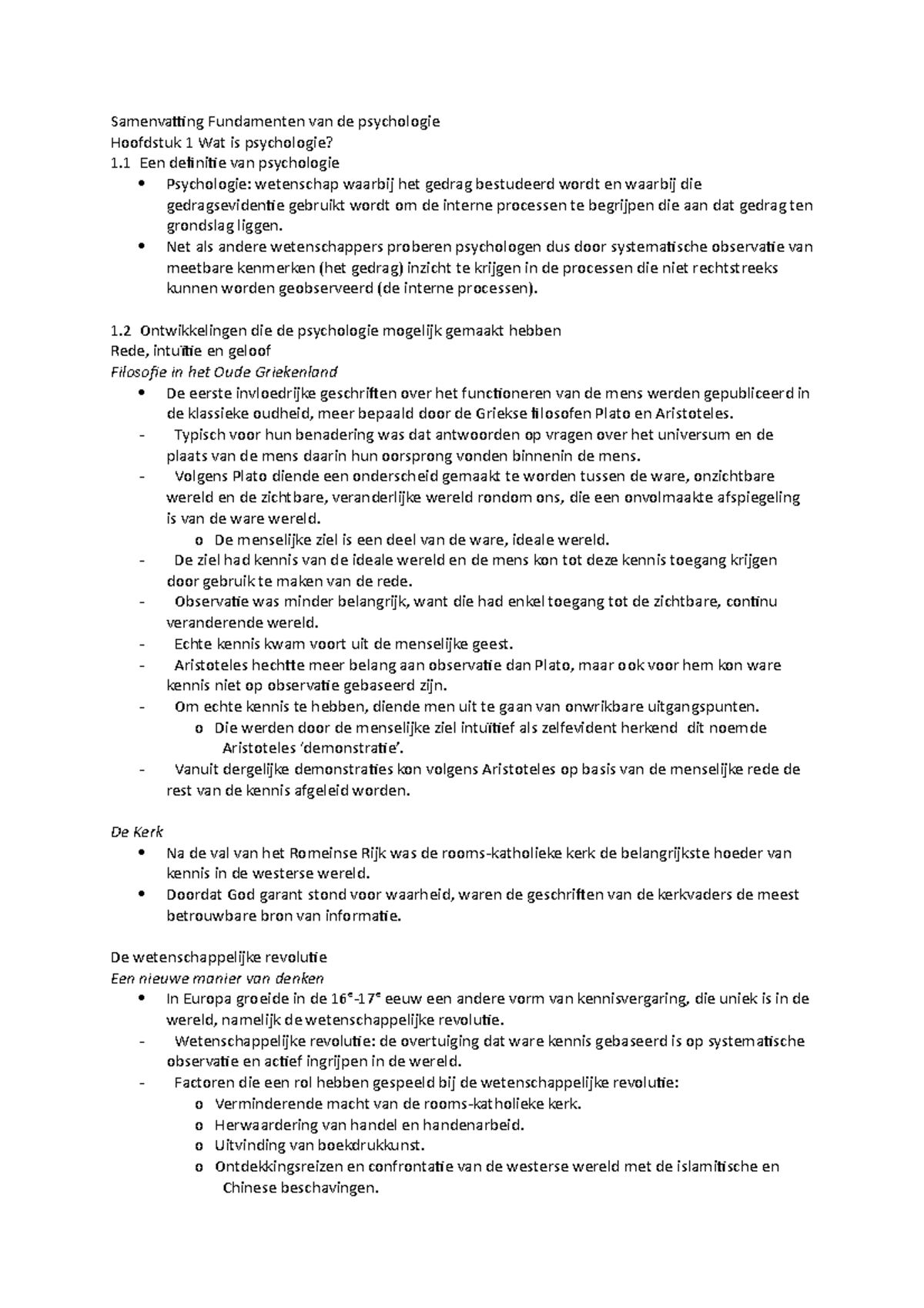 Samenvatting Fundamenten Van De Psychologie H1, H4 En H6 - Samenvatting ...