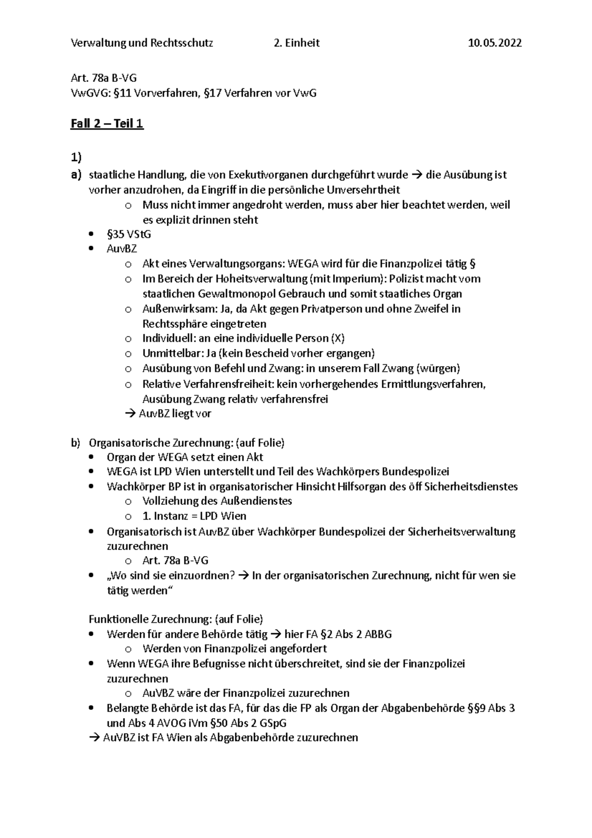 2. Einheit IFS Verwaltung - Art. 78a B-VG VwGVG: §11 Vorverfahren, §17 ...