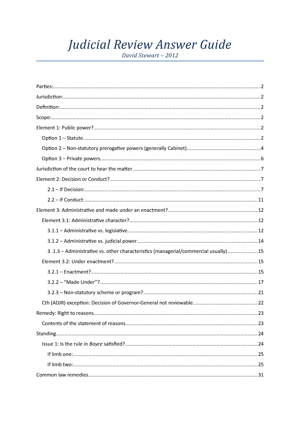 judicial review essay answers