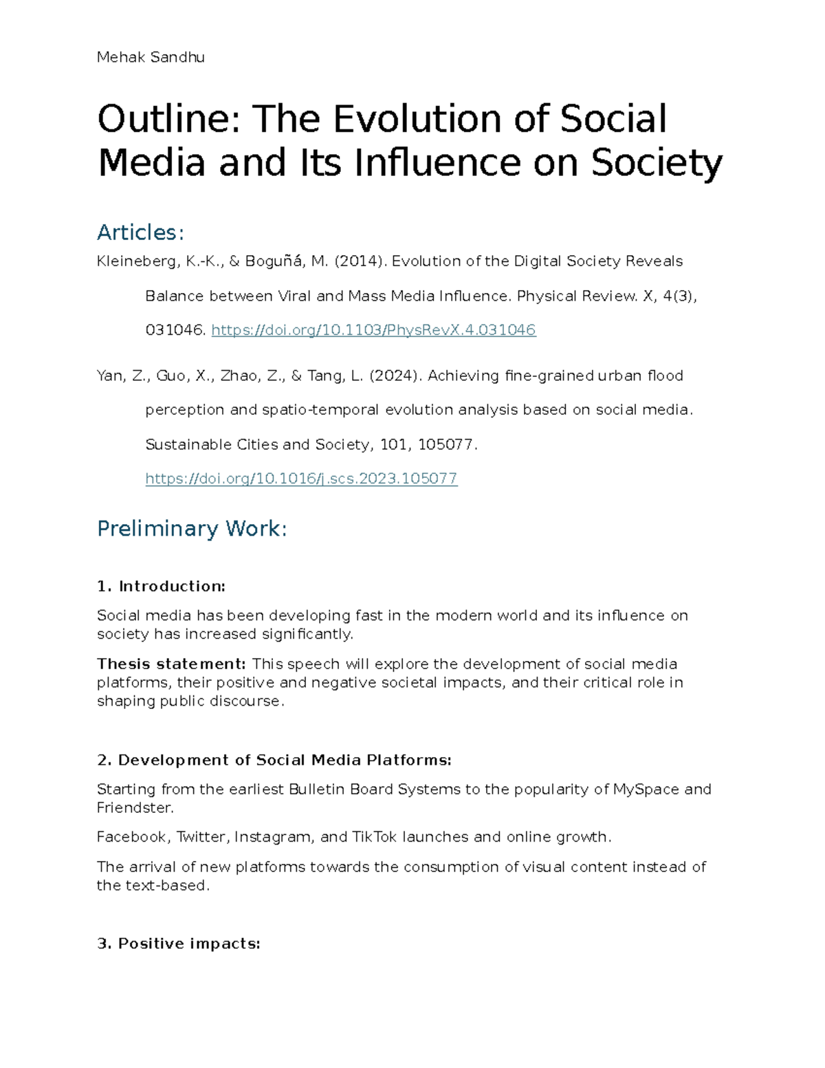 The Evolution of Social Media and Its Influence on Society - Outline ...