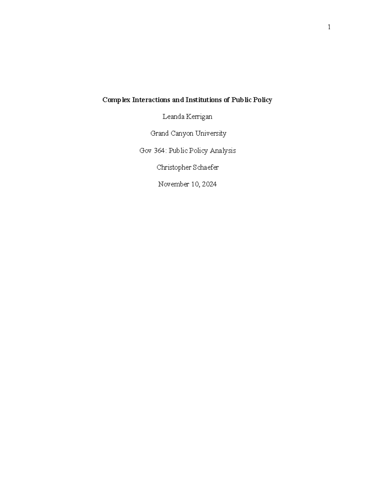 Complex Interactions and Institutions of Public Policy - Public policy ...