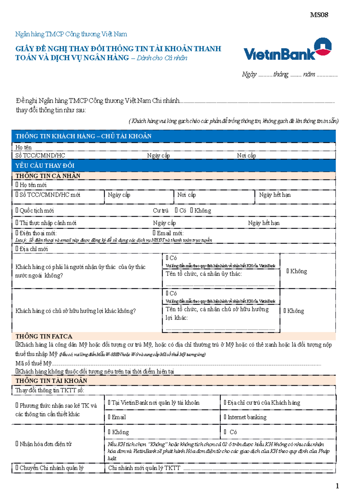 MS8 Mau thay doi thong tin TKTT Ca nhan full dịch vụ Hieu luc 15 - Ngân ...