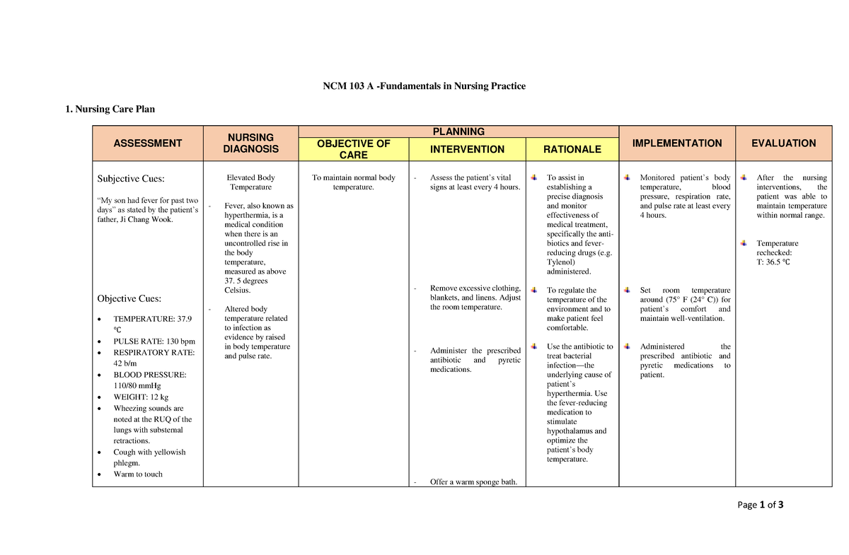 nursing-care-plan-for-fever-page-1-of-3-ncm-103-a-fundamentals-in