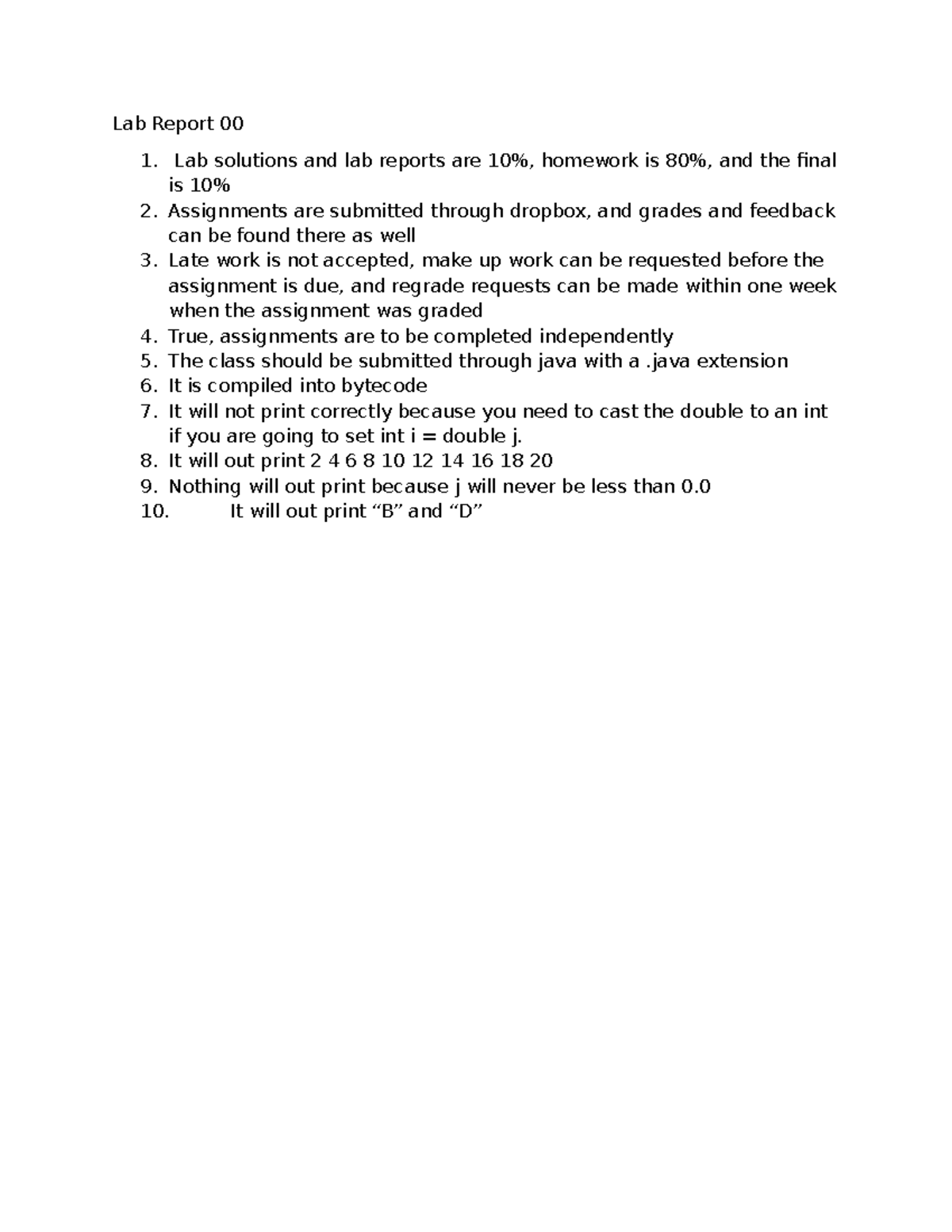 Lab Report 00 - coding lab - Lab Report 00 1. Lab solutions and lab ...