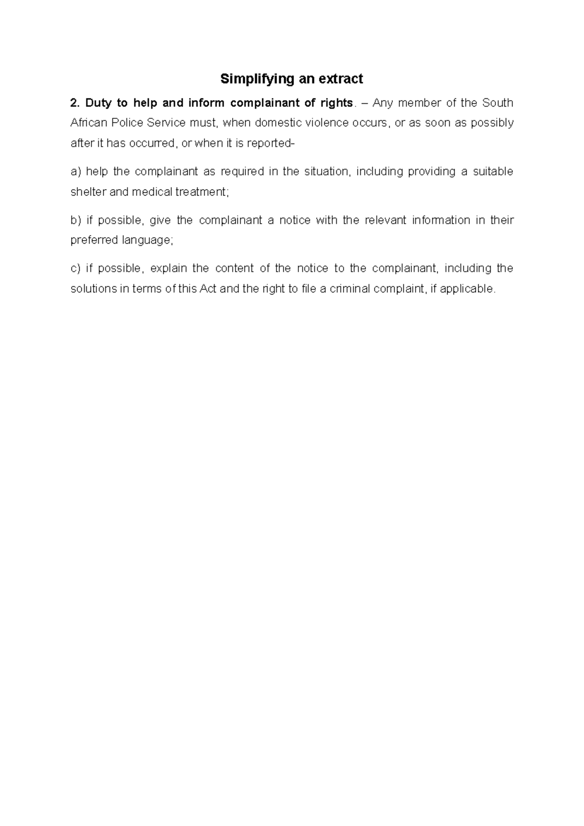 Simplify an extract assignment - Simplifying an extract Duty to help ...