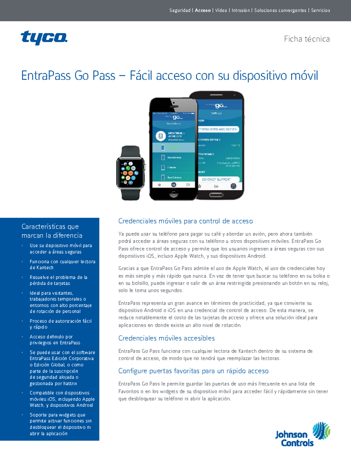 Entra Pass-Go-Pass datasheet lat-español información - Seguridad ...
