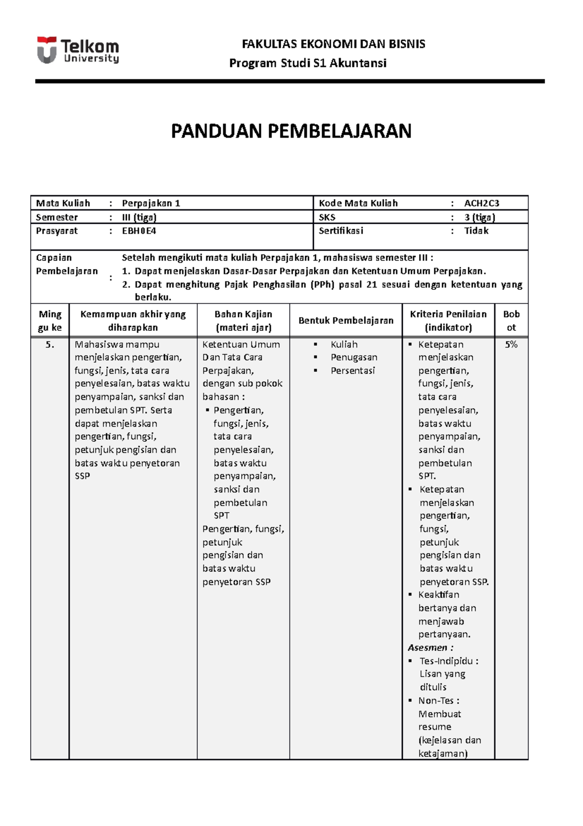 Learning Guide Pertemuan 5 - FAKULTAS EKONOMI DAN BISNIS Program Studi ...